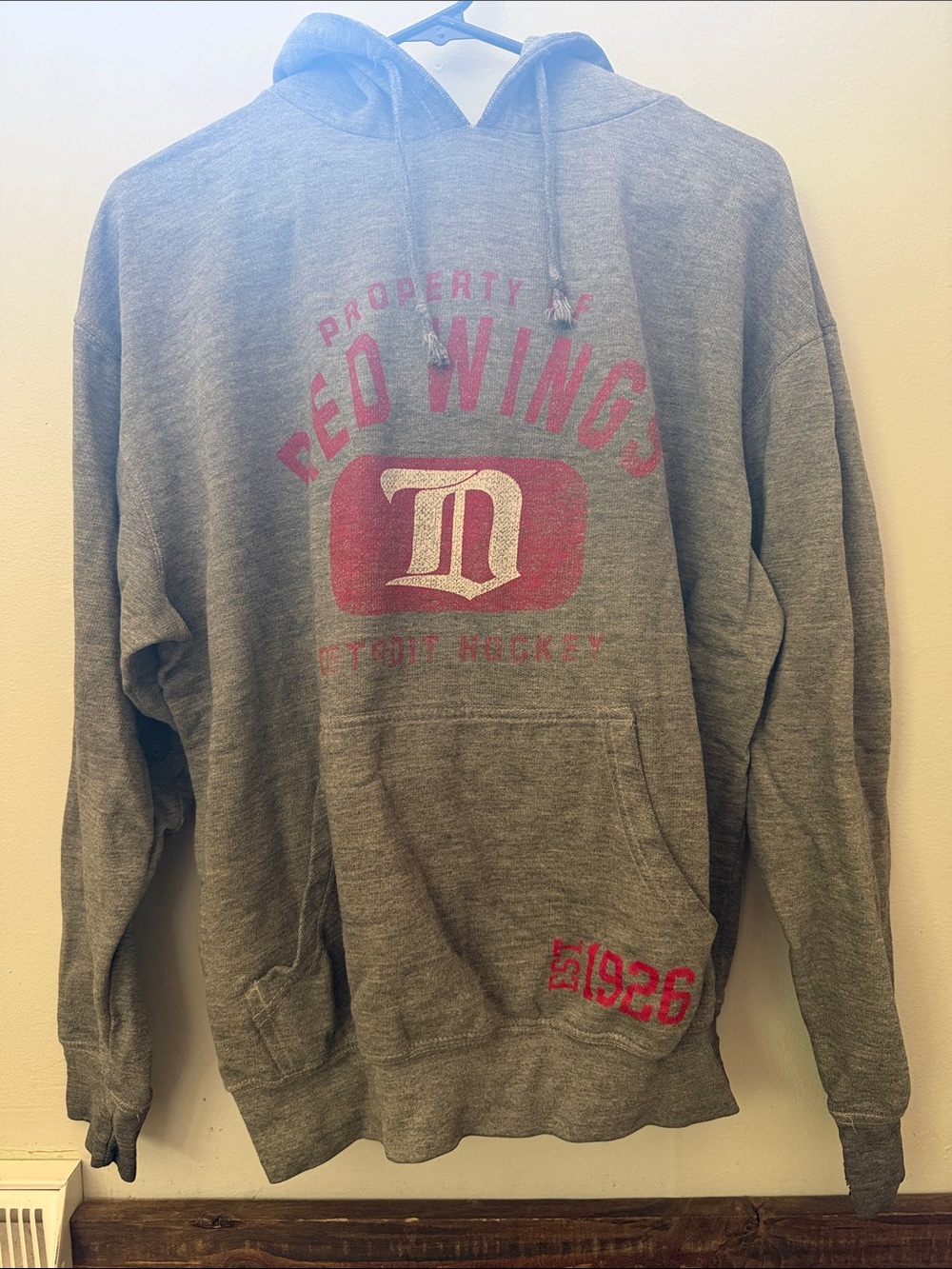 NHL Gray Hoodie with Red Accent Logo